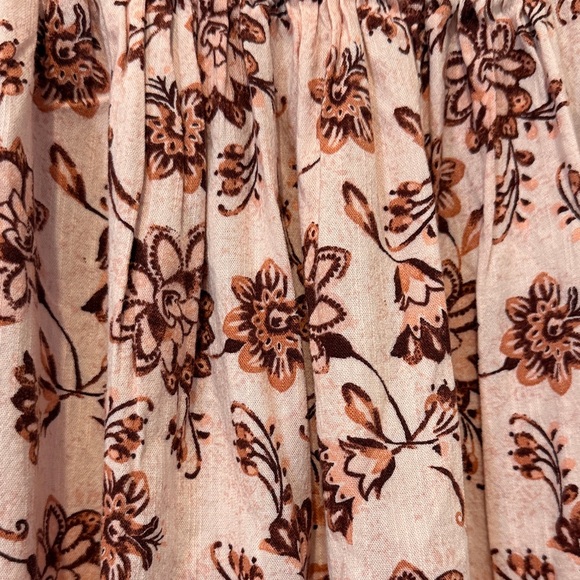 Old Navy Blush and Burgundy Floral Midi Dress - Picture 3 of 9